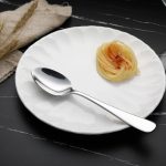 Basic stainless steel spoon with rounded rim. - Image 2